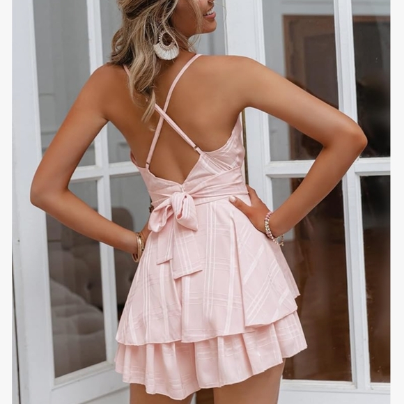 Simplee Blush Tiered Romper - Picture 3 of 8